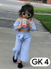 Sky Blue Colour GURUKRUPA Girls Stylish Party Wear Top With Bottom Kids Colllection GK-04